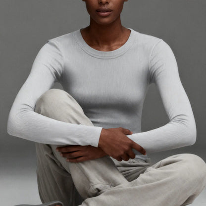 Ease & Grace Women's Slim Fit Ribbed Long Sleeve Top Ease & Grace