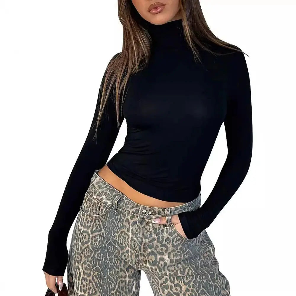 VRCÔMFY Turtleneck Top: Slim, Form-Fitting for Effortless Chic VRCÔMFY