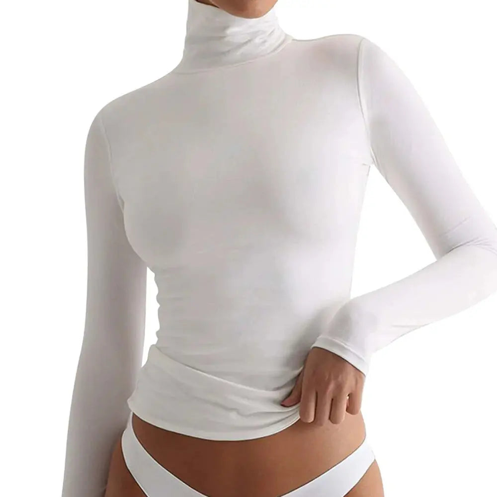 VRCÔMFY Turtleneck Top: Slim, Form-Fitting for Effortless Chic VRCÔMFY