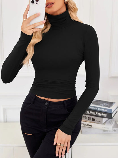 VRCÔMFY Turtleneck Top: Slim, Form-Fitting for Effortless Chic VRCÔMFY