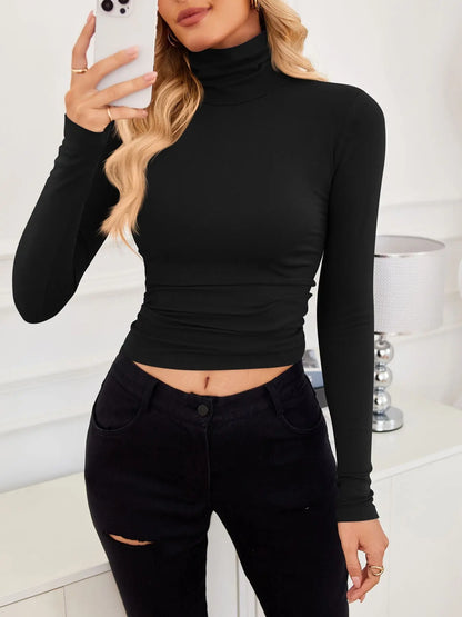 VRCÔMFY Turtleneck Top: Slim, Form-Fitting for Effortless Chic VRCÔMFY
