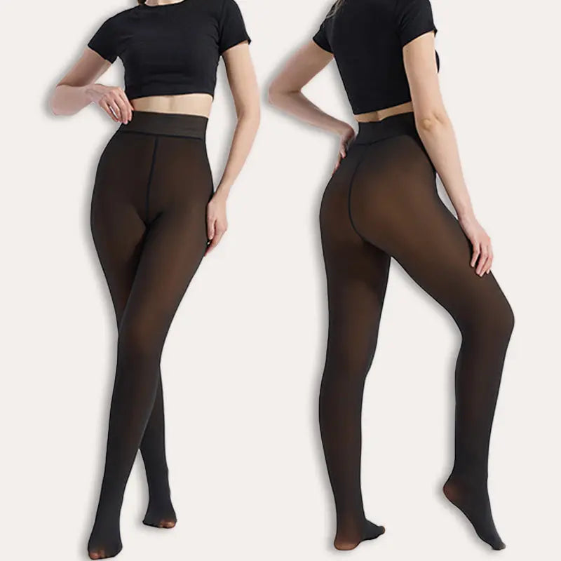 VRCÔMFY Fleece-Lined Leggings for Women - Winter Warm Thick Tights & Opaque Pantyhose VRCÔMFY