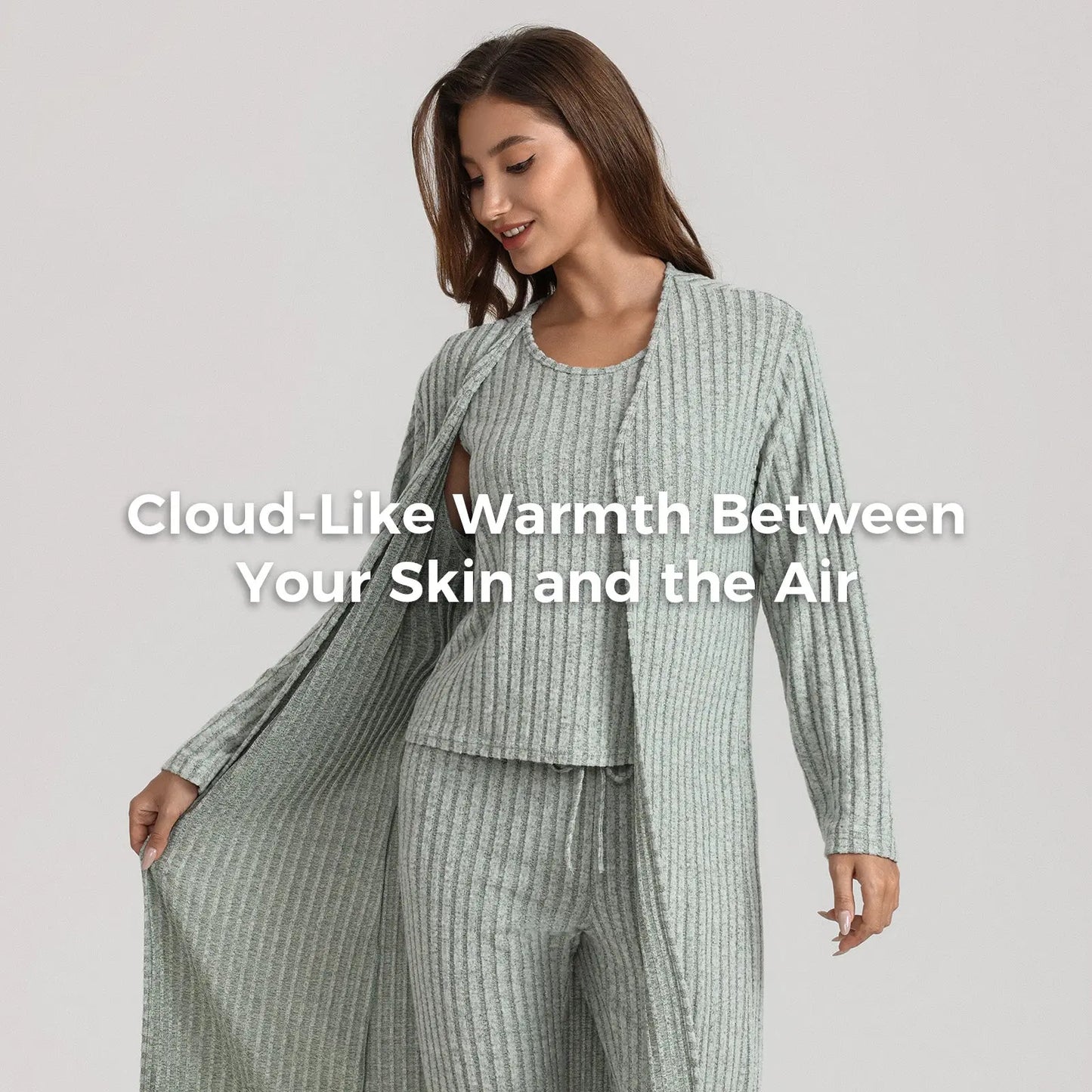 Ease & Grace Women's 3-Piece Knit Loungewear Set Ease & Grace