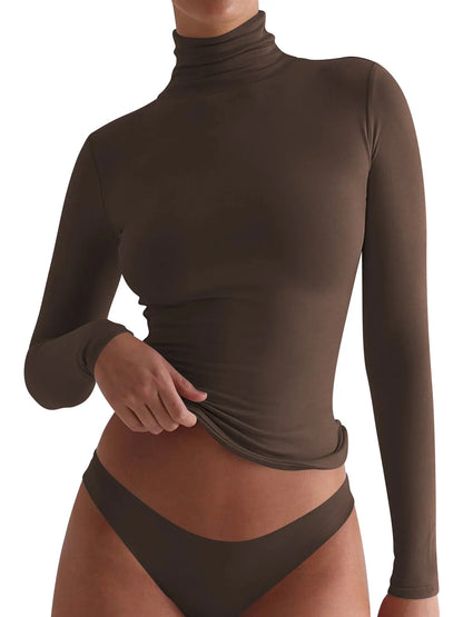 VRCÔMFY Turtleneck Top: Slim, Form-Fitting for Effortless Chic VRCÔMFY