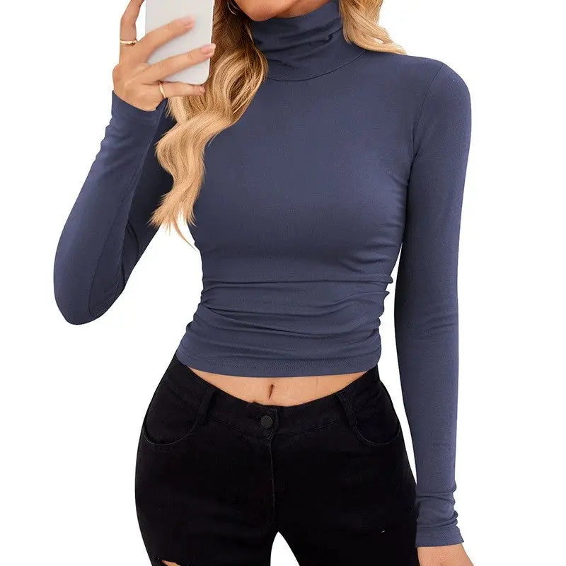 VRCÔMFY Turtleneck Top: Slim, Form-Fitting for Effortless Chic VRCÔMFY