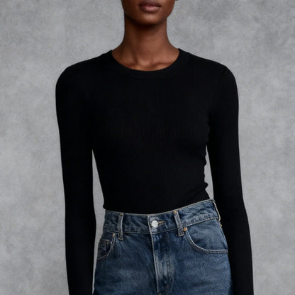 Ease & Grace Women's Slim Fit Ribbed Long Sleeve Top Ease & Grace