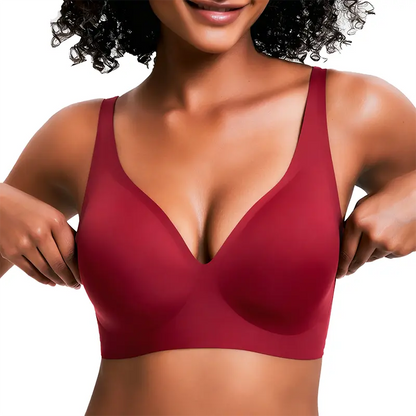 VRCÔMFY Vivid Bloom V-Neck Wireless Bra - Comfort & Lift for Women (VB) VRCÔMFY