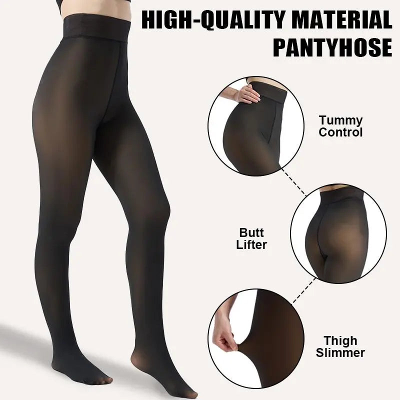 VRCÔMFY Fleece-Lined Leggings for Women - Winter Warm Thick Tights & Opaque Pantyhose VRCÔMFY
