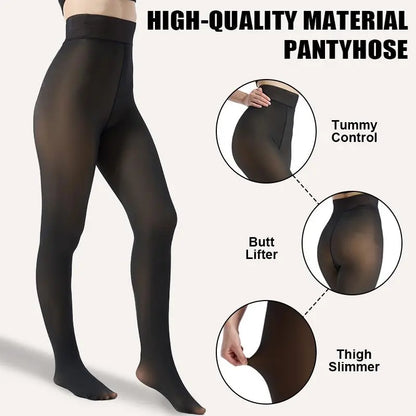 VRCÔMFY Fleece-Lined Leggings for Women - Winter Warm Thick Tights & Opaque Pantyhose VRCÔMFY