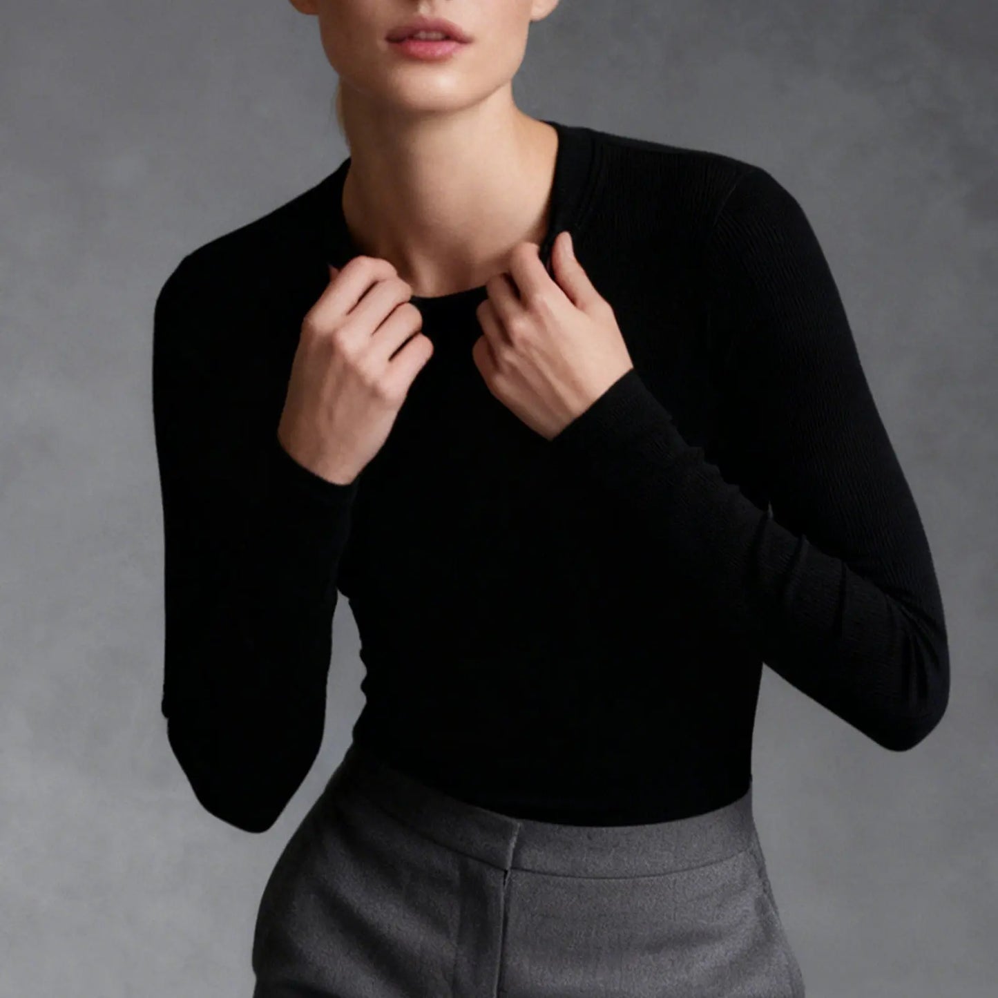 Ease & Grace Women's Slim Fit Ribbed Long Sleeve Top Ease & Grace