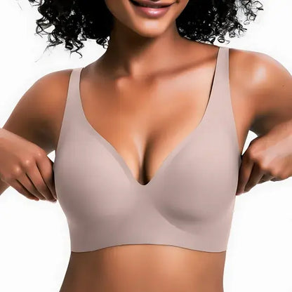 VRCÔMFY Vivid Bloom V-Neck Wireless Bra - Comfort & Lift for Women (VB) VRCÔMFY